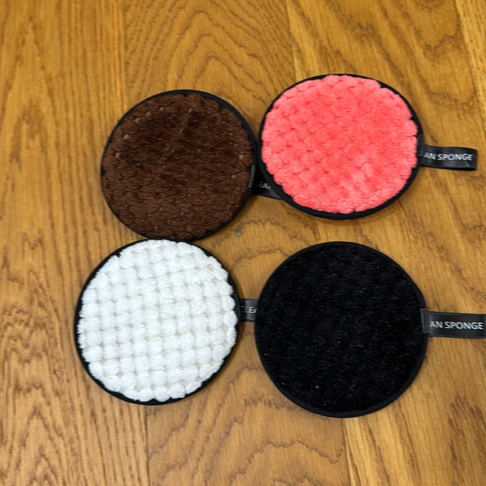 4 piece make up remover microfiber cotton cosmetic cleaning towels pads